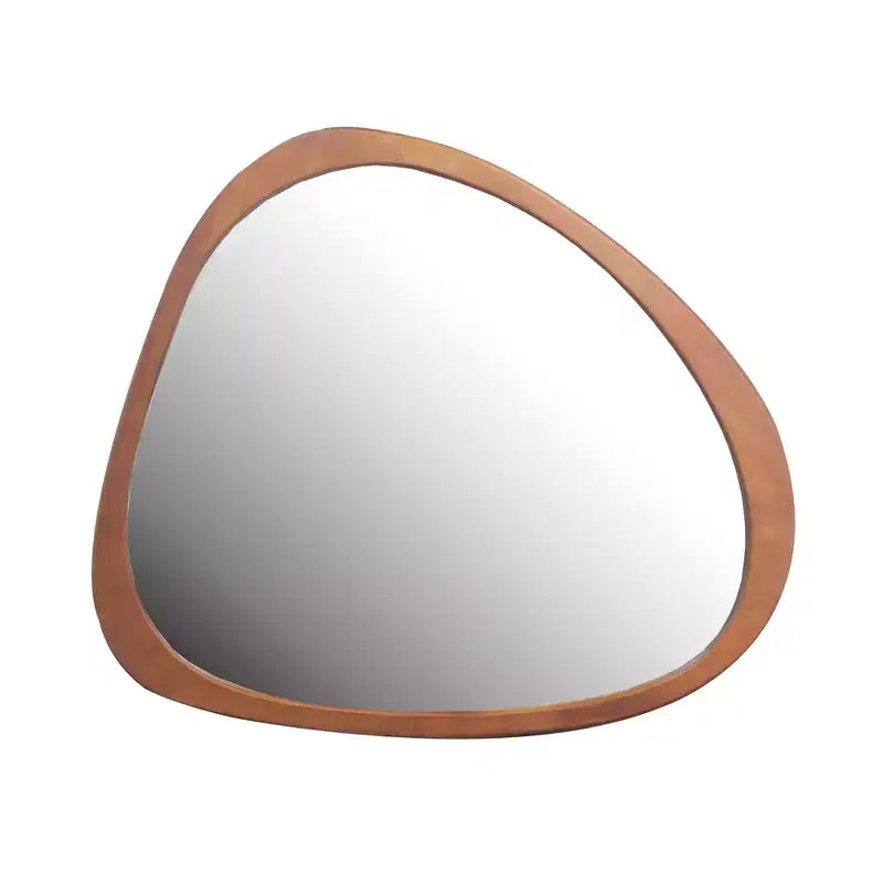 Solid Wood Mirror 45 Inch Asymmetrical Wall Mirror Wooden Framed Mirror Large Size Dressing Mirror