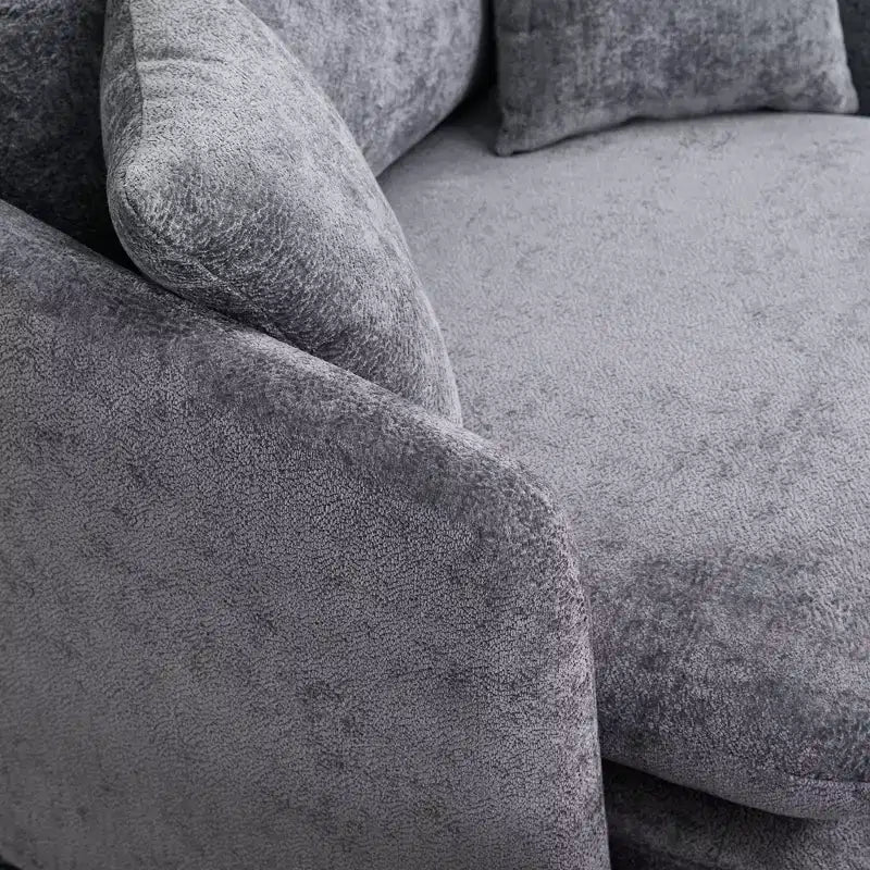 GDFStudio Sidney Modern 46 Chenille Upholstered Swivel Accent Chair with Ottoman and 3 Drawers