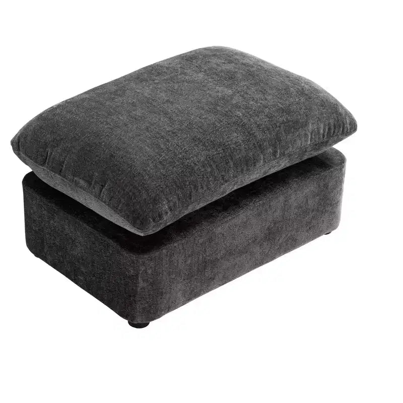 GDFStudio Sidney Modern 46 Chenille Upholstered Swivel Accent Chair with Ottoman and 3 Drawers