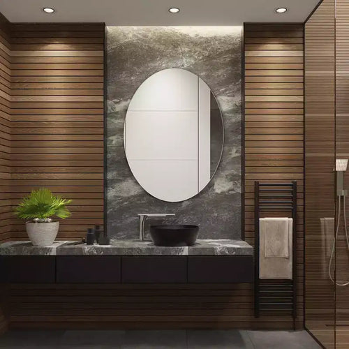 Nolan 24 Aluminum LED Oval Mirror - LMR1005 - White - Safavieh