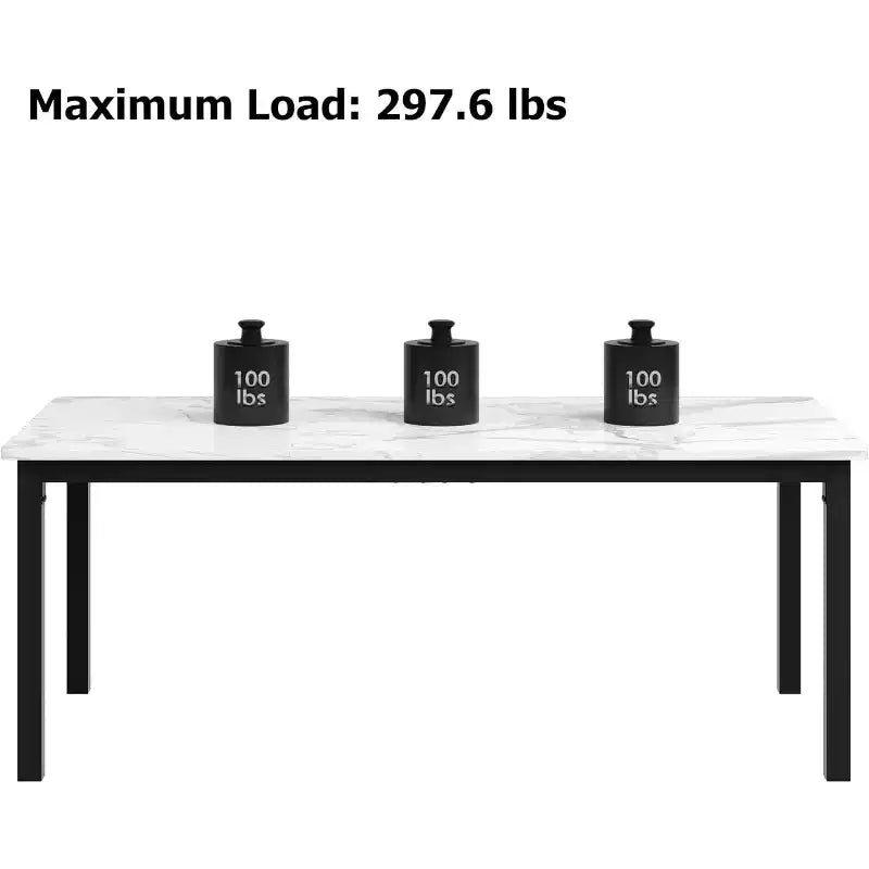 Industrial Dining Table for 6-8 People, Wooden Rectangle Dinner Kitchen Table, Office Conference Desk for Dining Room, Living Room
