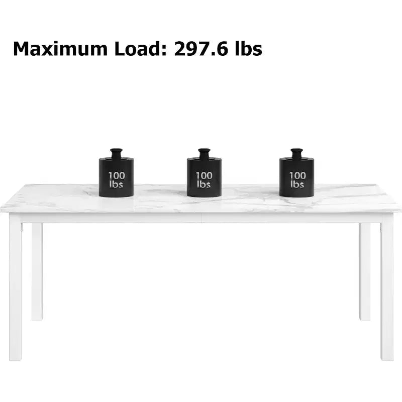 Industrial Dining Table for 6-8 People, Wooden Rectangle Dinner Kitchen Table, Office Conference Desk for Dining Room, Living Room