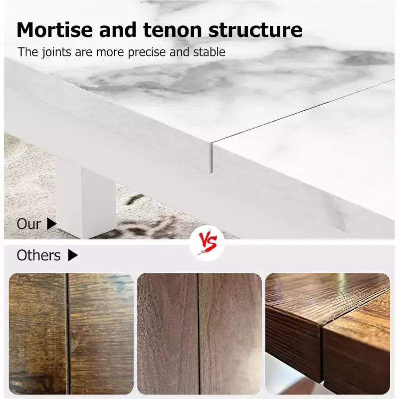 Industrial Dining Table for 6-8 People, Wooden Rectangle Dinner Kitchen Table, Office Conference Desk for Dining Room, Living Room