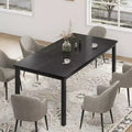 Industrial Dining Table for 6-8 People, Wooden Rectangle Dinner Kitchen Table, Office Conference Desk for Dining Room, Living Room