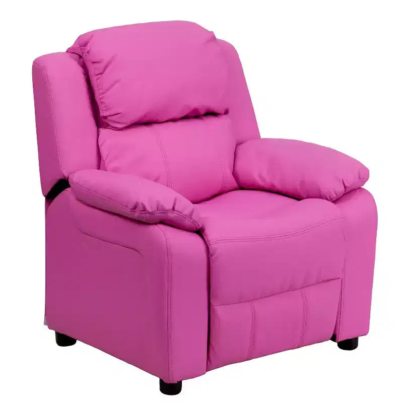 Flash Furniture Deluxe Padded Contemporary Kids Recliner with Storage Arms
