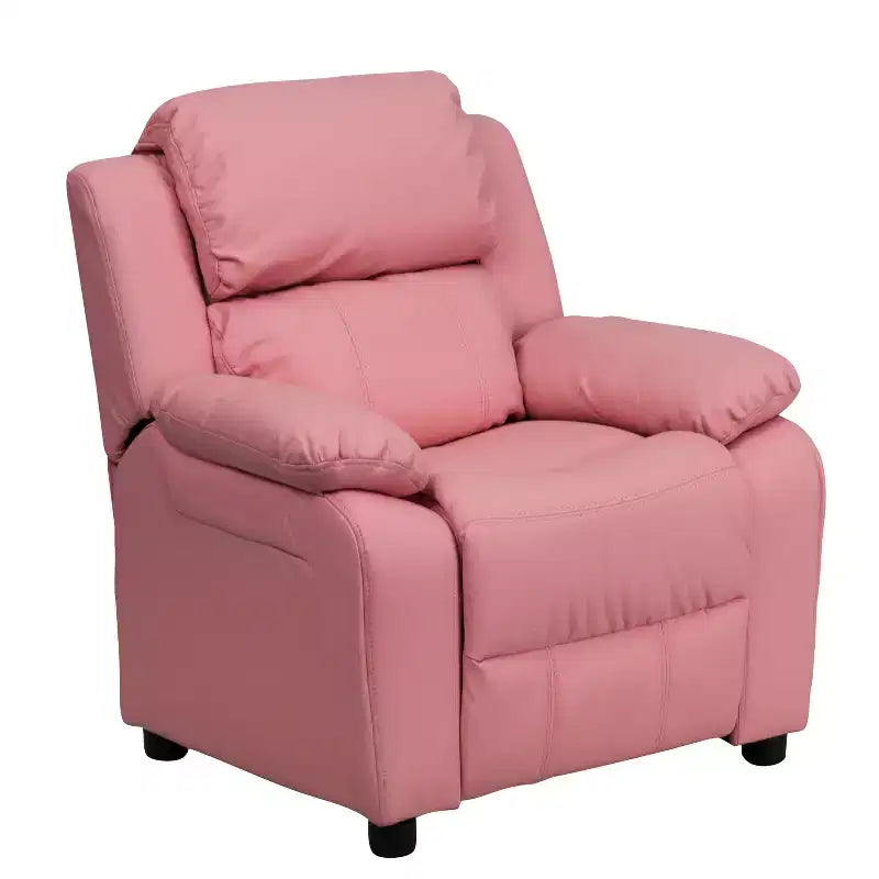 Flash Furniture Deluxe Padded Contemporary Kids Recliner with Storage Arms